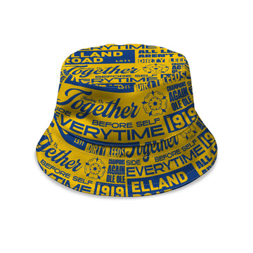 Leeds - Word Montage - Yellow & Blue - Bucket Hat