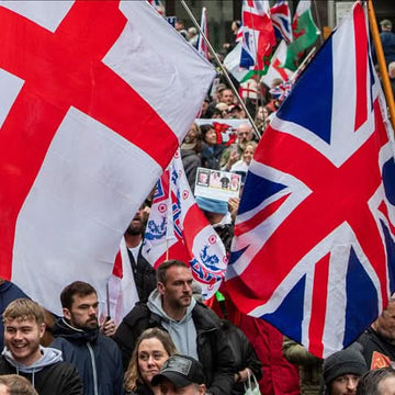 St George Fists Raised Flag with sleeve - Add Text - 4 Sizes!