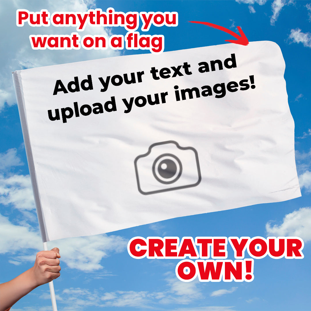 Create your own! Flag with sleeve - Add Images and Text - 4 Sizes!