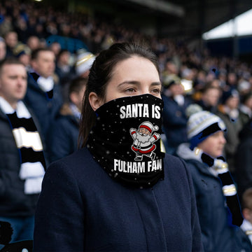 Fulham Santa snood lifestyle photo in a football stadium