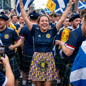 No Scotland No Party - Retro Yellow & Pink - WC26 - Novelty Kilt