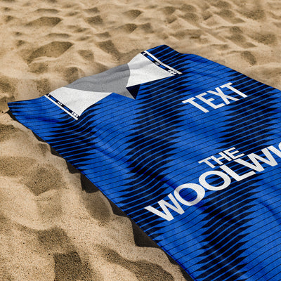 Charlton 1991 Away Shirt - Personalised Lightweight, Microfibre Retro Beach Towel - 150cm x 75cm