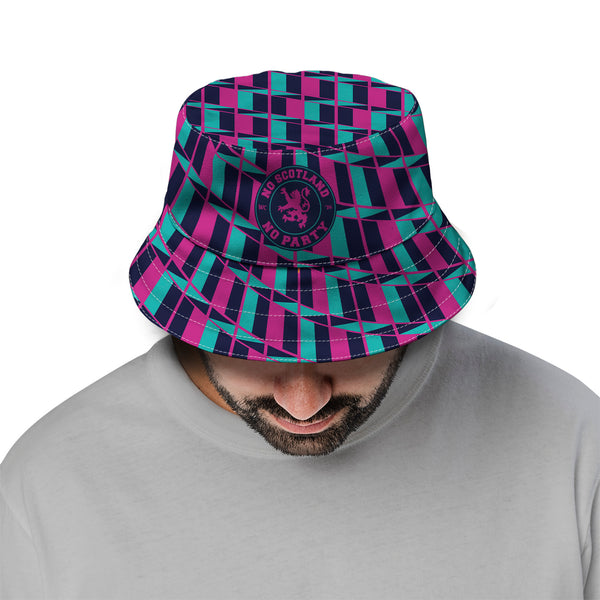 No Scotland No Party - Retro Blue & Pink - World Cup 2026 - Bucket Hat
