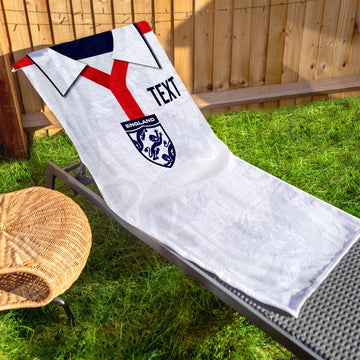 England - 2004 Home - Personalised Lightweight, Microfibre Retro Beach Towel - 150cm x 75cm