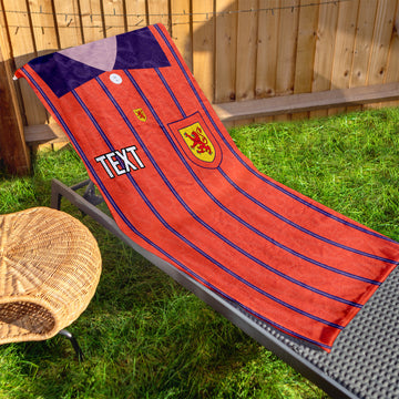 Scotland - 1993 Away - Personalised Lightweight, Microfibre Retro Beach Towel - 150cm x 75cm