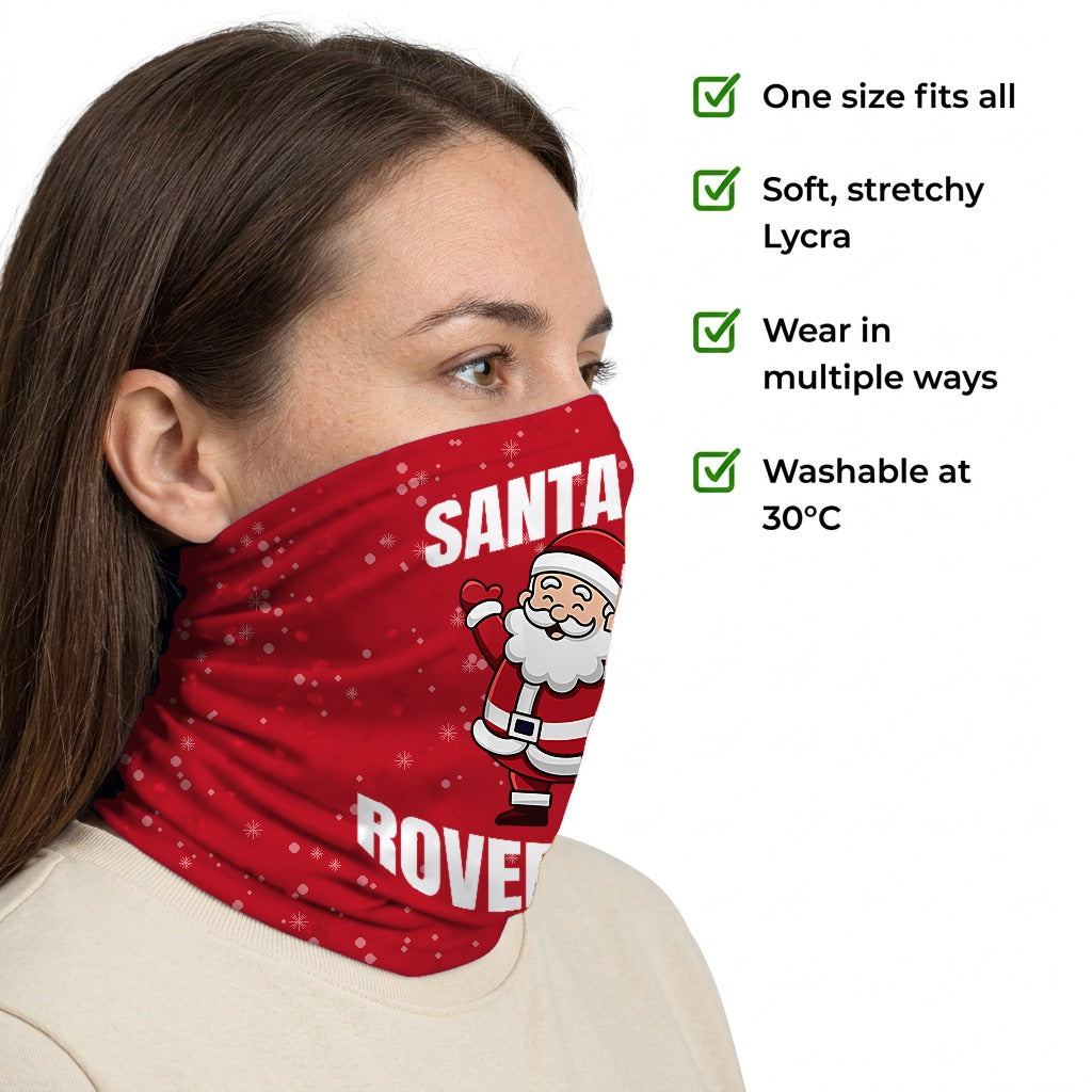 Doncaster Rovers Santa snood side-profile image with product features