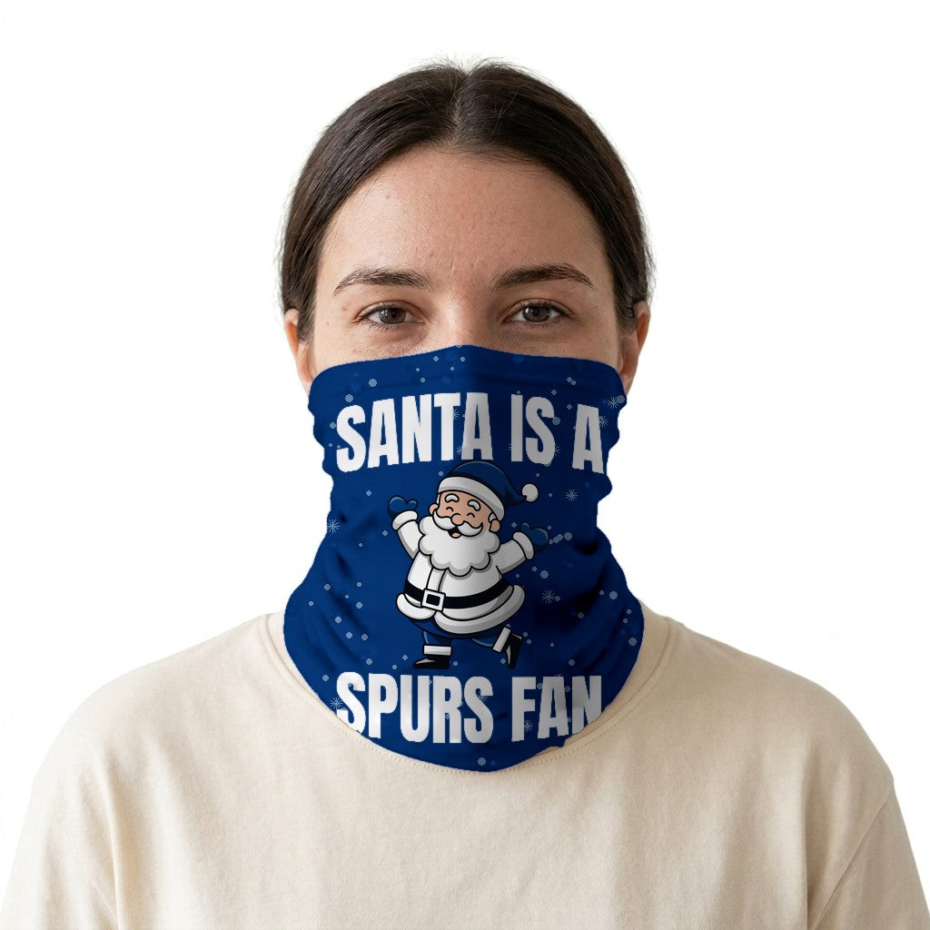 Santa is a Spurs Fan snood on a white background