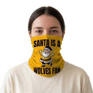 Santa is a Wolverhampton Fan snood on a white background