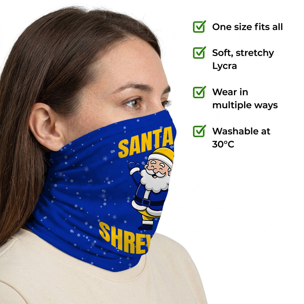 Shrewsbury Town Santa snood side-profile image with product features