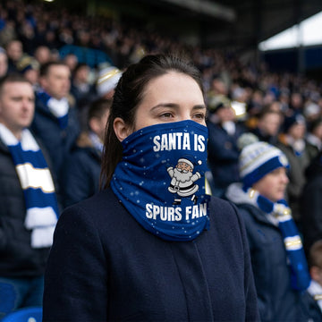 Tottenham Hotspur Santa snood lifestyle photo in a football stadium