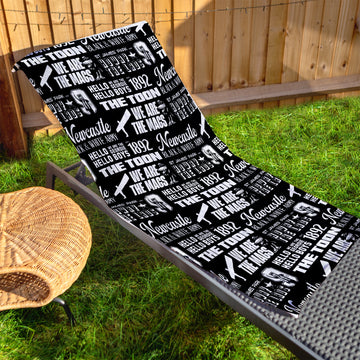 Newcastle - Word Montage - Beach Towel - Microfibre Retro Beach Towel - 150cm x 75cm
