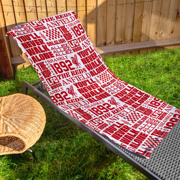 Liverpool - Word Montage - Beach Towel - Microfibre Retro Beach Towel - 150cm x 75cm