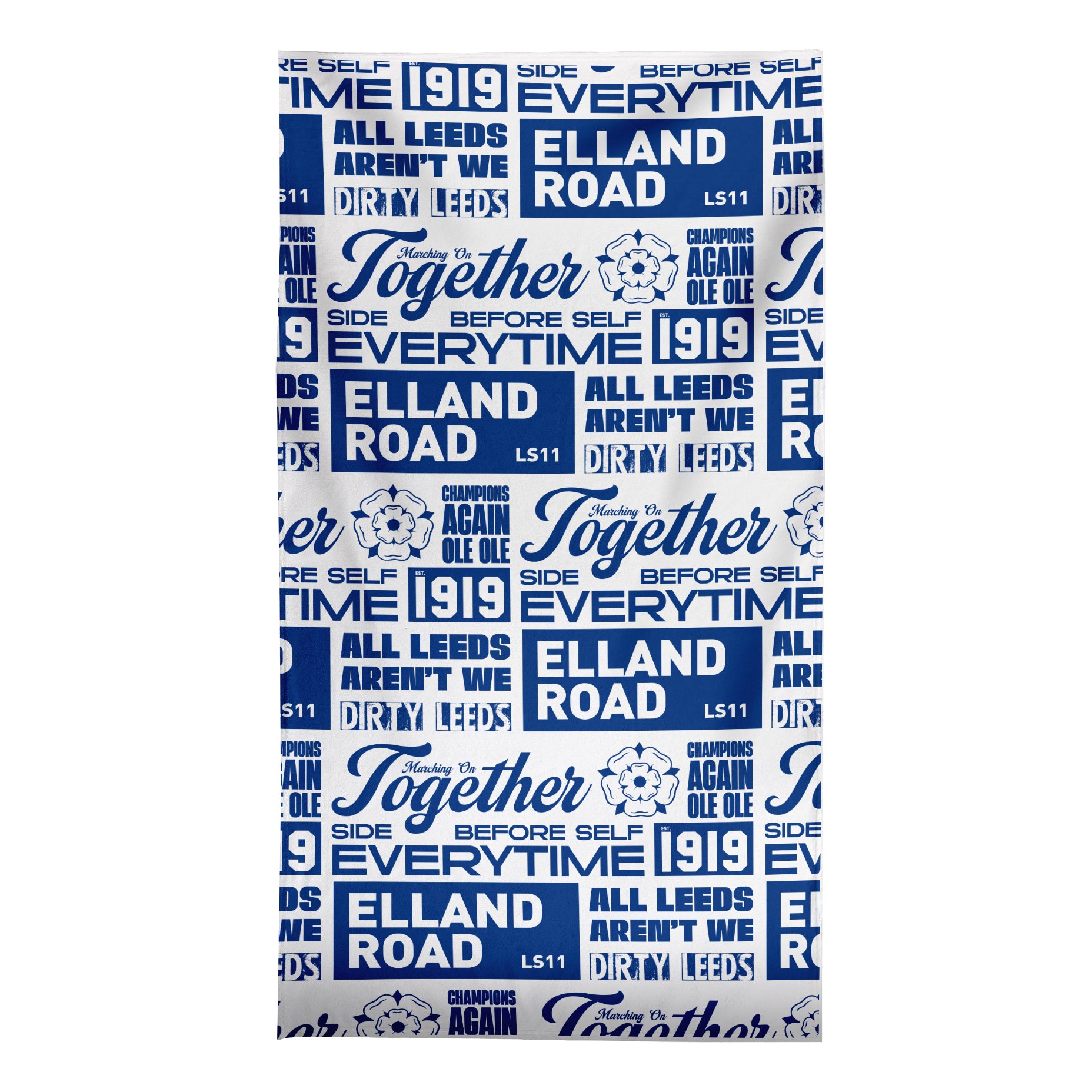Leeds - Word Montage - White & Blue Beach Towel - Microfibre Retro Beach Towel - 150cm x 75cm