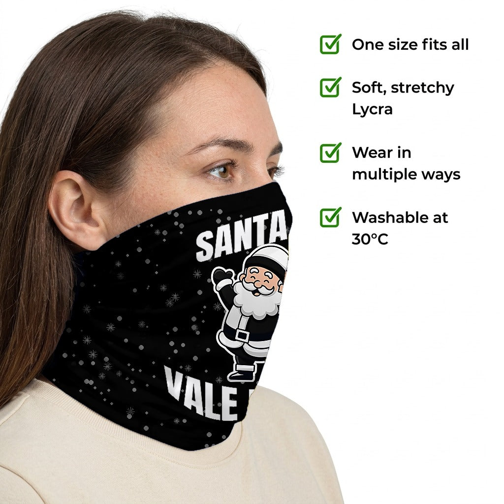 Port Vale Santa snood side-profile image with product features