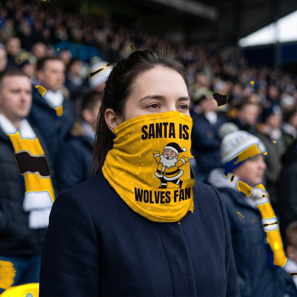 Wolverhampton Wanderers Santa snood lifestyle photo in a football stadium