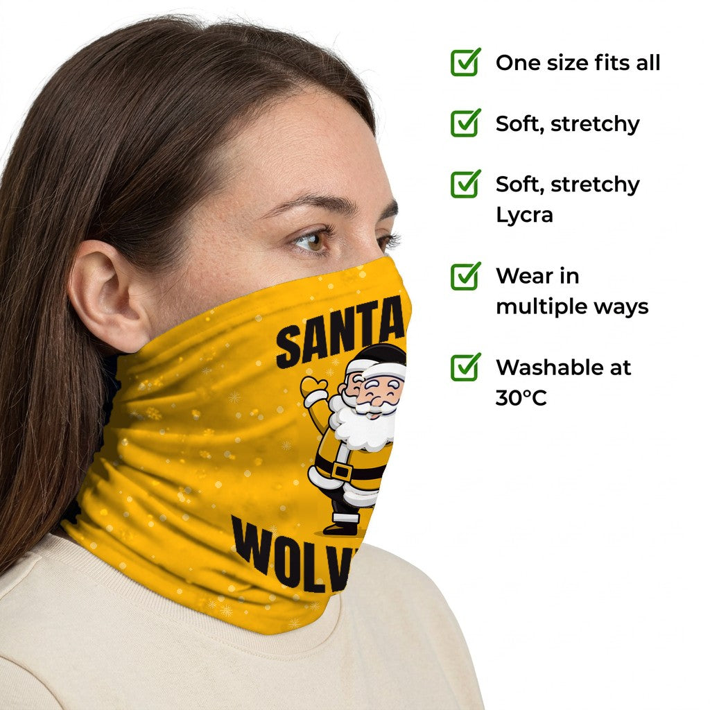 Wolverhampton Wanderers Santa snood side-profile image with product features