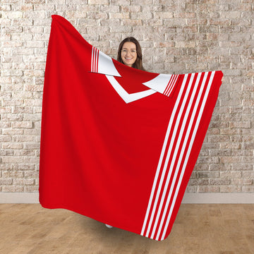 Aberdeen 1976 Home Shirt - Personalised Retro Fleece Blanket 150cm X 150cm