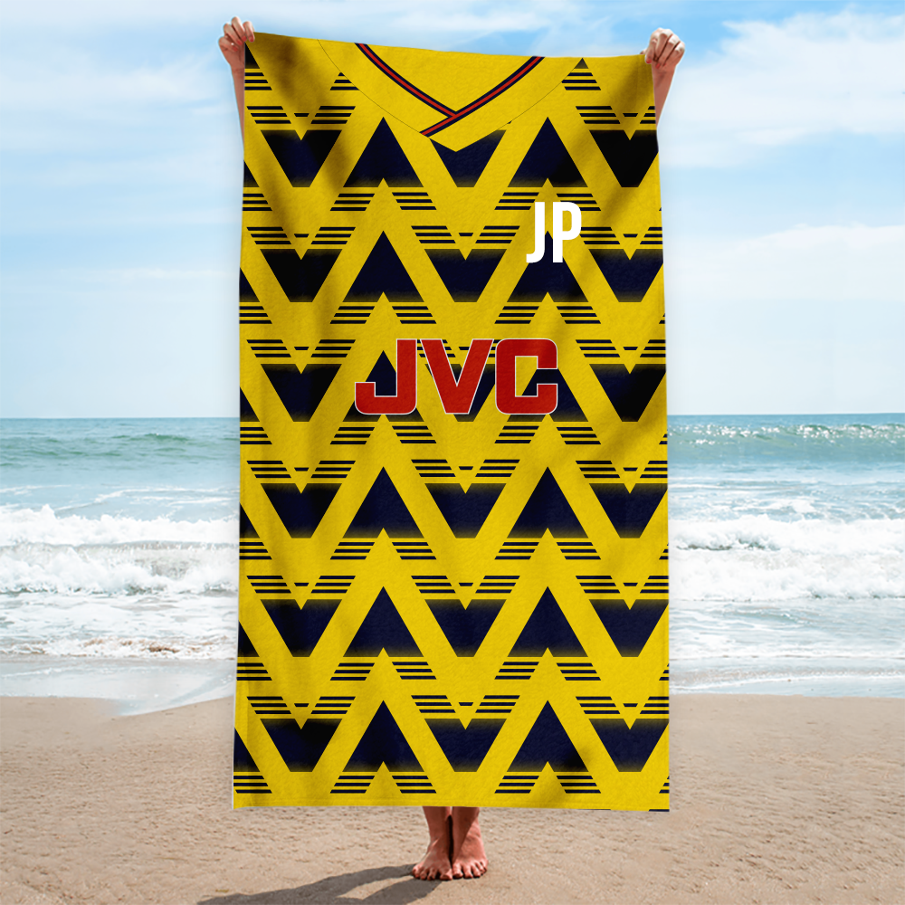 Personalised Arsenal 1992 Away Shirt Retro Beach Towel