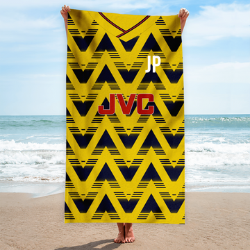 The Gooners Retro - 1992 Away Shirt - Personalised Retro Lightweight, Microfibre Beach Towel - 150cm x 75cm