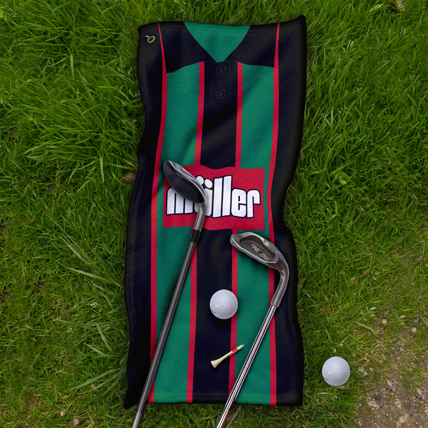 Aston Villa Retro Away Shirt Golf Towel