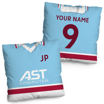 Retro Aston Villa Shirt Cushion - Personalised Football Gift