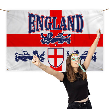 England - St George - 3 Lions - 5 X 3 Banner