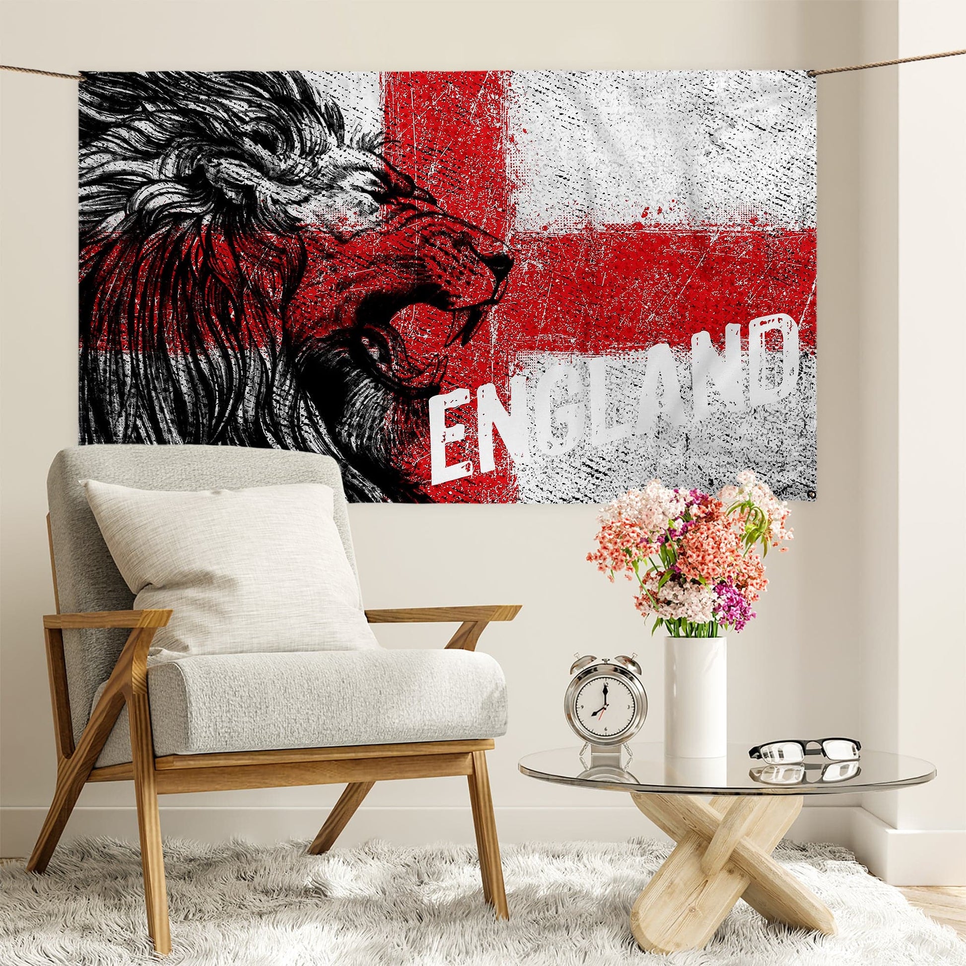 England - St George - Lion Sketch - 5 X 3 Banners