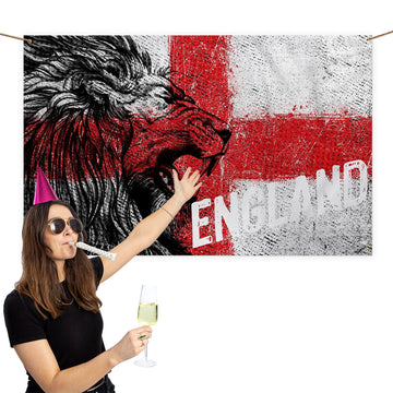 England - St George - Lion Sketch - 5 X 3 Banners