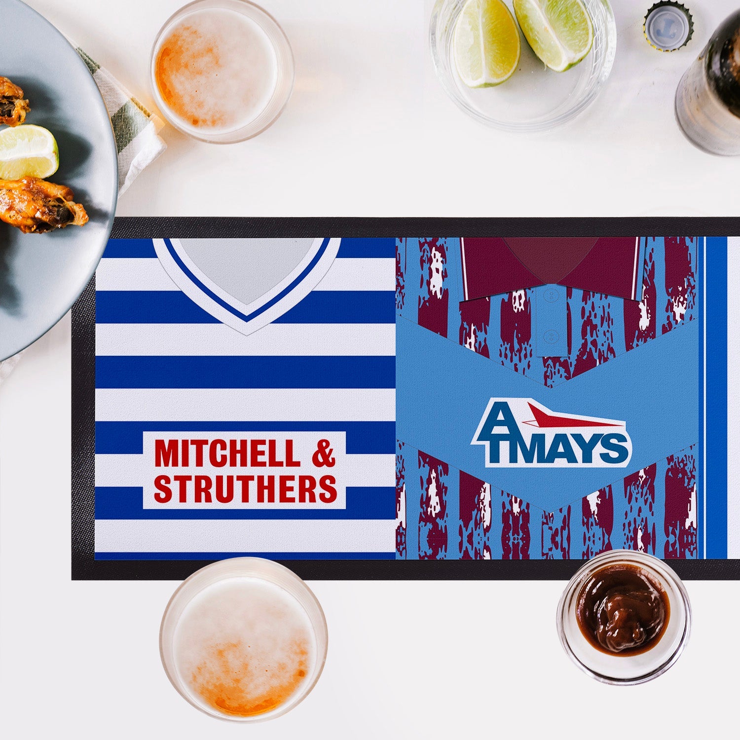 Kilmarnock Retro Football Shirts - Personalised Bar Runner