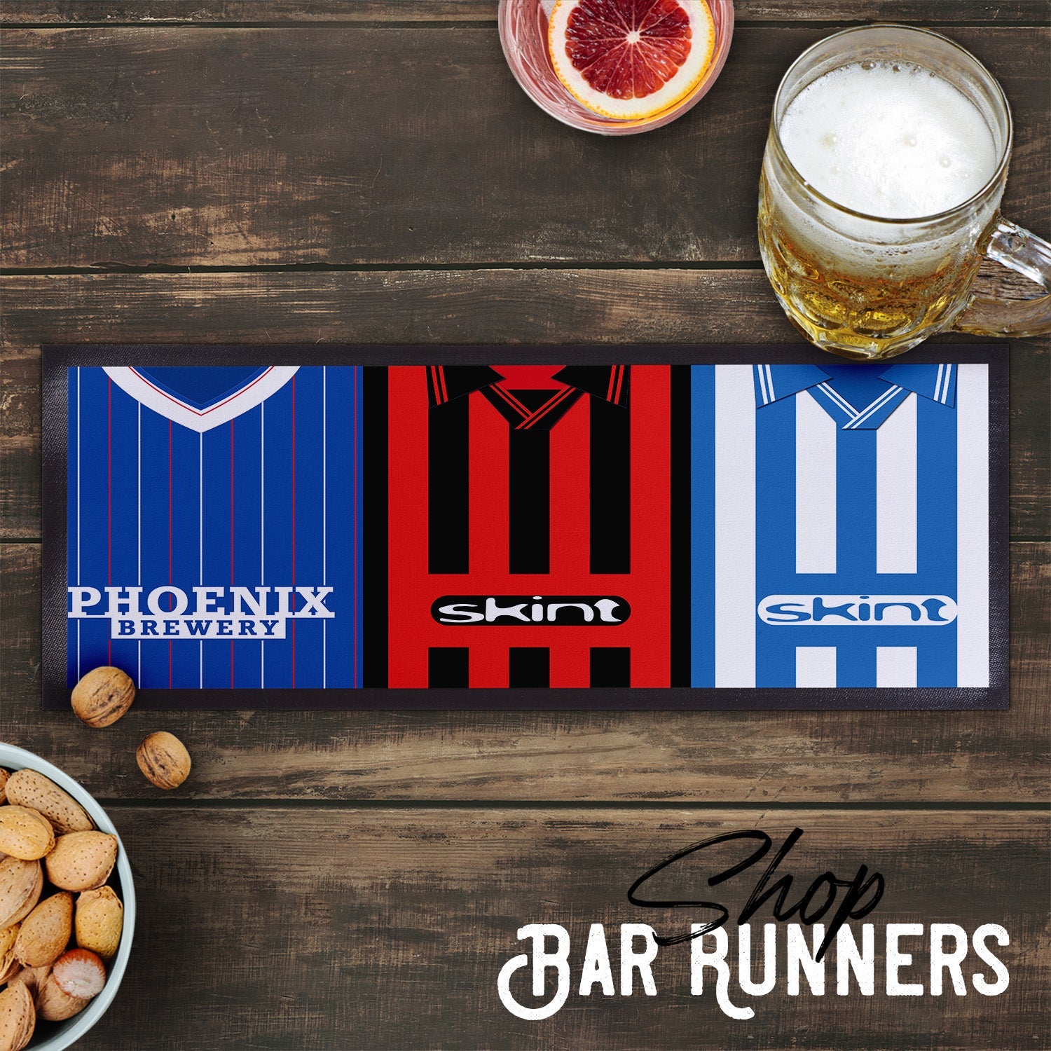 Personalised Brighton Retro Football Shirts - Bar Runner