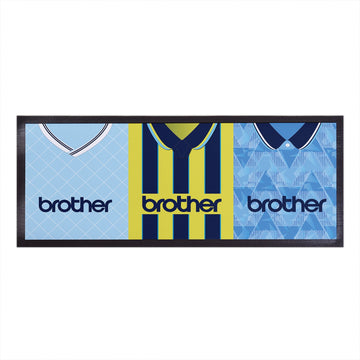 Manchester Blue Retro - Retro Football Shirts - Personalised Bar Runner