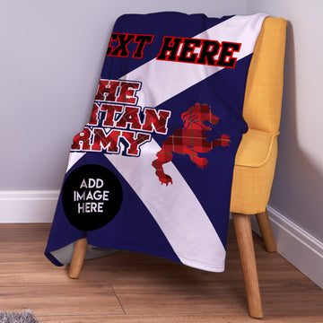 Personalised Scotland - Tartan Army - Personalised Retro Football Fleece Blanket
