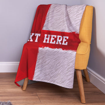 England - Zebra - Personalised Retro Football Fleece Blanket