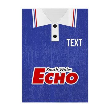 Personalised Cardiff - 1992 Home Shirt - A4 Metal Sign Plaque - Frame Options Available