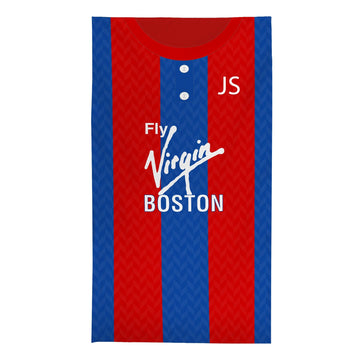 Crystal Palace -1991 HOME Shirt - Personalised Retro Beach Towel - 150cm x 75cm