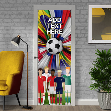 World Cup - Flag Swirl - Retro Football Personalised Door Banner