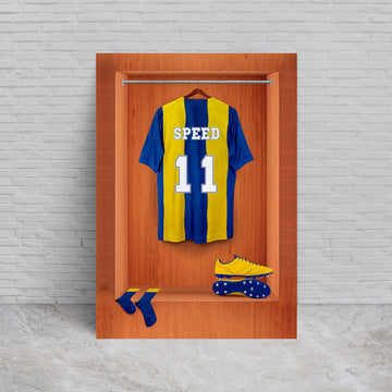 Leeds '94 Retro Shirt Dressing Room - A4 Metal Sign Plaque - Frame Options Available