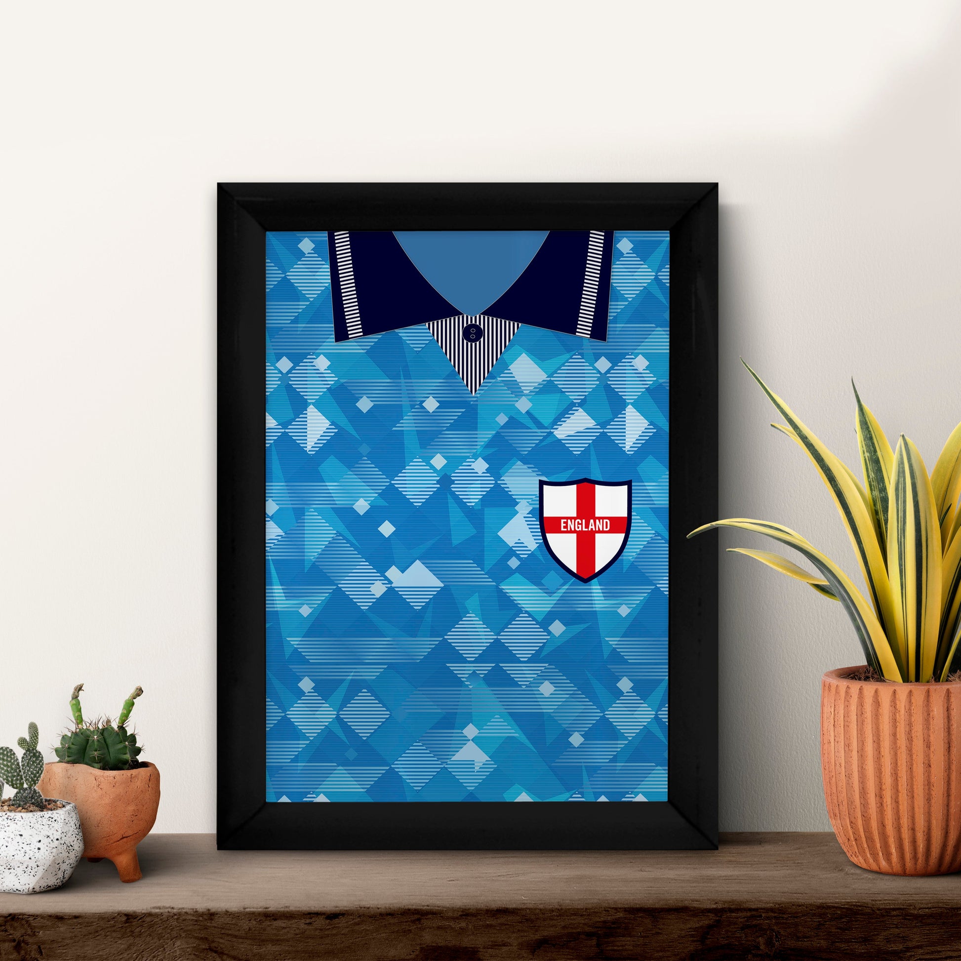 Personalised England - 1990 Third Shirt - A4 Metal Sign Plaque 