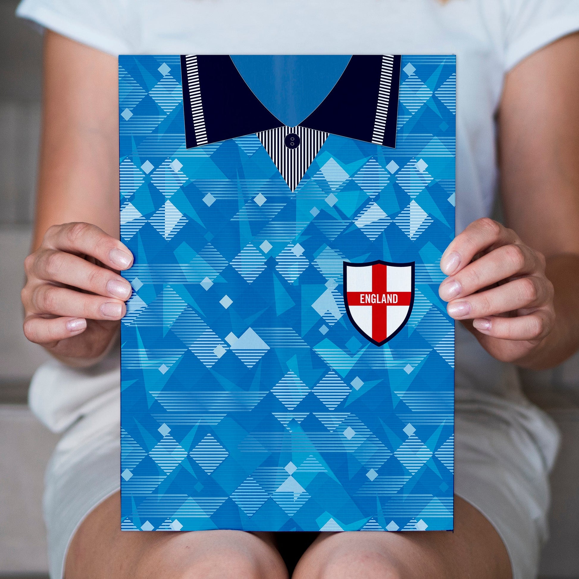 Personalised England - 1990 Third Shirt - A4 Metal Sign Plaque 