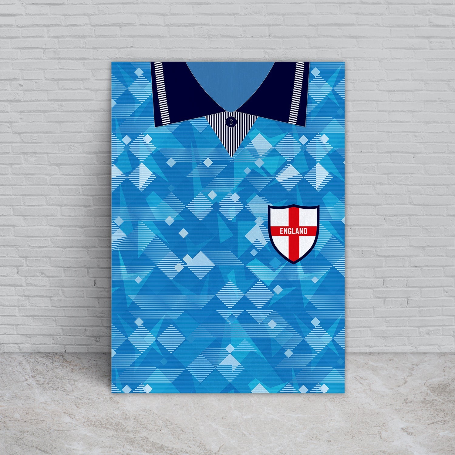 Personalised England - 1990 Third Shirt - A4 Metal Sign Plaque 
