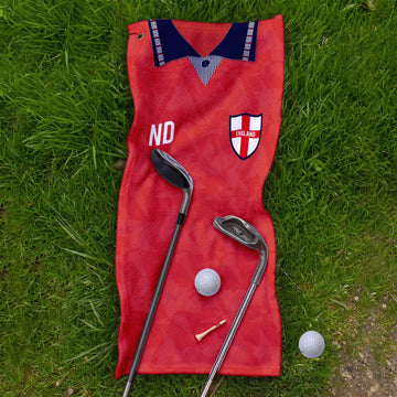 England - 1990 Away - Retro Lightweight, Microfibre Golf Towel