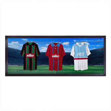 Aston Villa Retro Hanging Football Shirts - Personalised Bar Runner