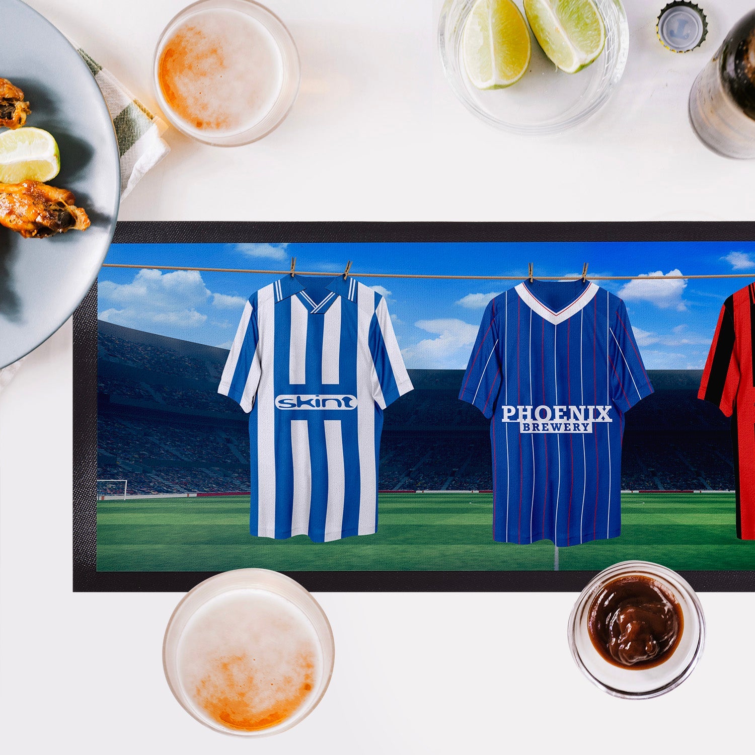Brighton Retro Hanging Football Shirts - Personalised Bar Runner