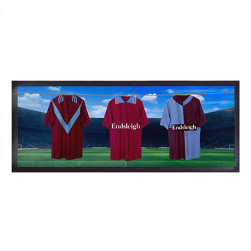 Burnley Retro Hanging Football Shirts - Personalised Bar Runner