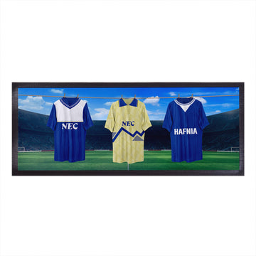 Merseyside Blues Retro Hanging Football Shirts - Personalised Bar Runner