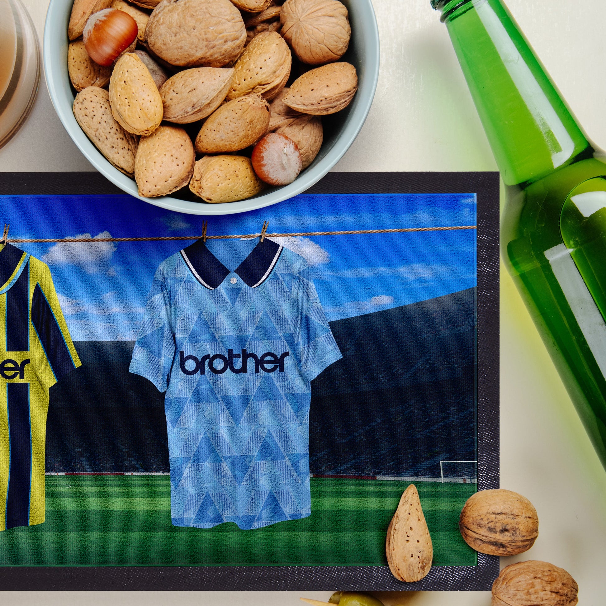 Manchester City Retro Hanging Football Shirts - Personalised Bar Runner