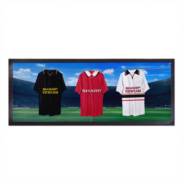 Manchester Red Retro Retro Hanging Football Shirts - Personalised Bar Runner