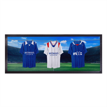 Rangers Retro Hanging Football Shirts - Personalised Bar Runner