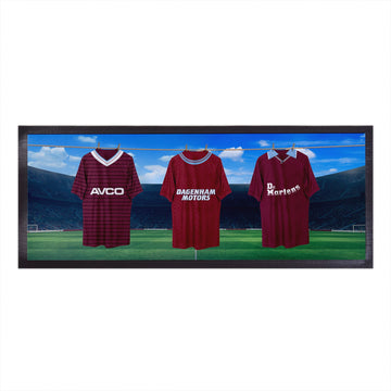 West Ham Retro Hanging Football Shirts - Personalised Bar Runner