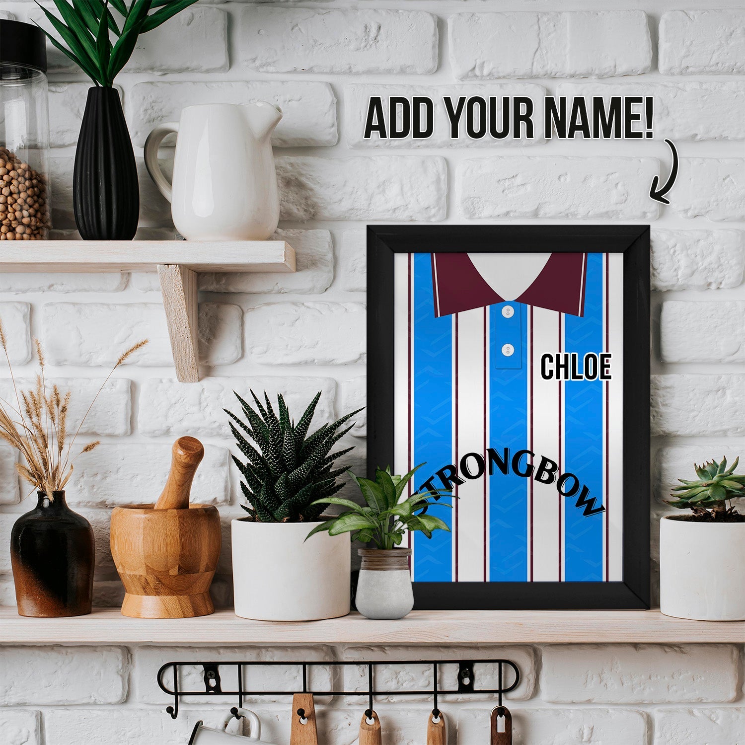 Hearts 1995 Away Shirt - A4 Personalised Metal Sign Plaque